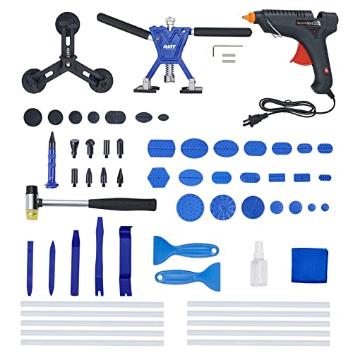 Orion Motor Tech Dent Puller Kit, Paintless Dent Repair Kit with 2 Point Lever and 3-Point Crossbar Dent Puller Tools for Auto Body Dent Removal, 65 Piece Paintless Dent Removal Kit for DIY Body Work