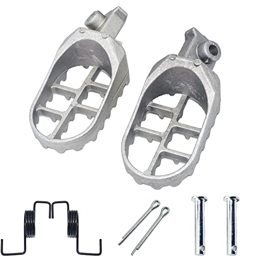 Aluminium Footpegs, Foot Pegs Footrest Foot Rest Replacement for Dirtbike 50 70 90 110 125cc Taotao PW50 PW80 TW200 XR50R CRF50 CRF70 CRF80 CRF100F(Silver)