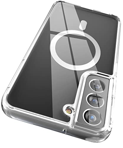 Encased Clear Back for for Samsung Galaxy S22 Case, Slim Magnetic Phone Case Compatible with Magsafe & Accessories