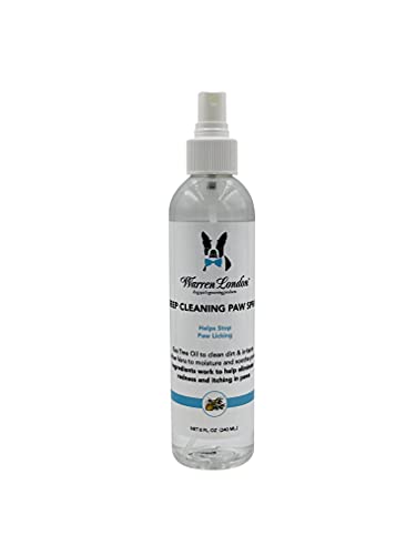 Warren London Deep Cleaning Paw Spray for Dogs | Soothing & Moisturizing Spray with Tea Tree Oil & Aloe Vera | Prevent Paw Licking While On The Go and in Between Paw Soaks | Made in USA