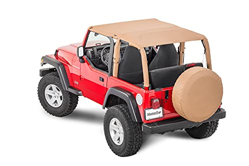 MasterTop Bimini Summer Soft Top, Spice Denim - Fits Jeep Wrangler TJ 1997-2006 - Open Air Fabric Top Cover for Sun and Light Rain Protection