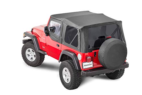 MasterTop Replacement Soft Top in Black Diamond fabric| Fits 1997-2006 Jeep TJ Wranglers| Tinted Windows and Soft Upper Door Skins included| Requires Original Style Soft Top Bow System|15111235