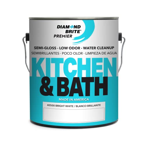 Diamond Brite Paint Kitchen & Bathroom 1 Gallon White Semi Gloss Latex Paint 40500-1