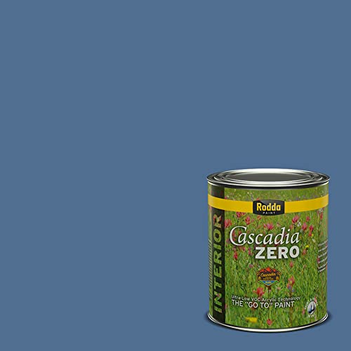 Rodda Paint CASCADIA ZERO Interior Semi-Gloss Paint & Primer in One, Quart, Honky Tonk Blue