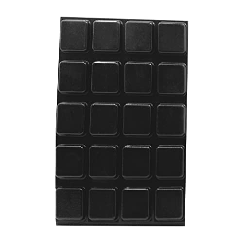 Rubber Bumpers Self Adhesive Large - 20 Pack - Non Slip Rubber Feet for Electronics - 1 Inch Square Black Rubber Bumper Pads