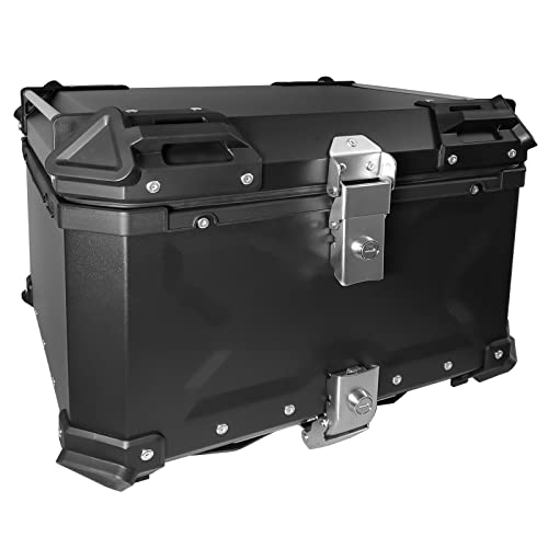 DIMEANI 55L Motorcycle Top Case, Motorcycle Top Case Bag with Burglar Lock, Magnesium Aluminum Alloy Motorcycle Trunk, Waterproof Motorcycle Storage Box, General Motorcycle Accessories