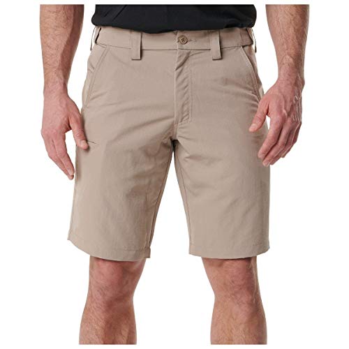 5.11 Tactical Men's Fast-Tac Urban Short, Tough Durable EDC Ripstop Water Resistant Casual Shorts, Cell Phone Pocket, Style 73342, Khaki, 40