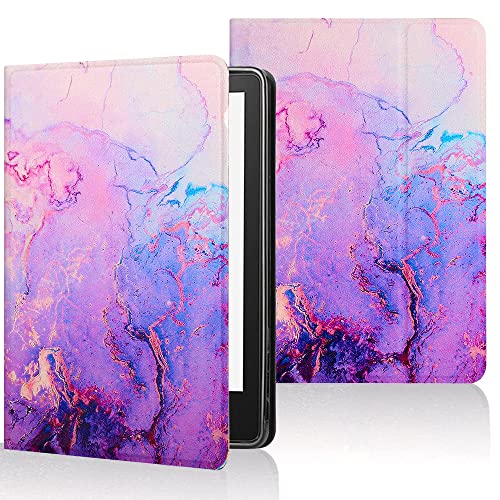 Pudazvi Kindle Paperwhite 2021 Case, Kindle Paperwhite Cover(6.8", 11th Generation, 2021 Release),Premium Lightweight PU Leather with Auto Sleep/Wake,Marble Purple