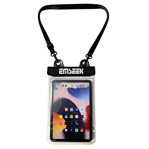 EMSEEK Waterproof Ebook Reader Cover Waterproof Tablet Case Dry Bag Waterproof Holder Pouch for Amazon Kindle Oasis Paperwhite Fire 7 IPAD Mini 6 5 4 Passport Wallet Key Fob Money Phone(Black)