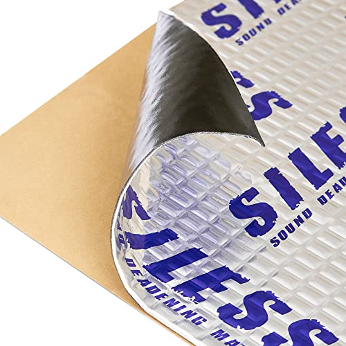 Siless 50 mil (1.3mm) 52 sqft Car Sound Deadening mat - Butyl Automotive Sound Deadener - Noise Insulation and Vibration Dampening Material ( 52 sqft)