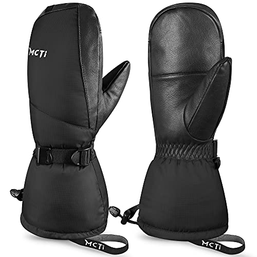 MCTi Ski Mittens Down Mittens Winter Cold Weather Waterproof Touch Screen Mitt for Men
