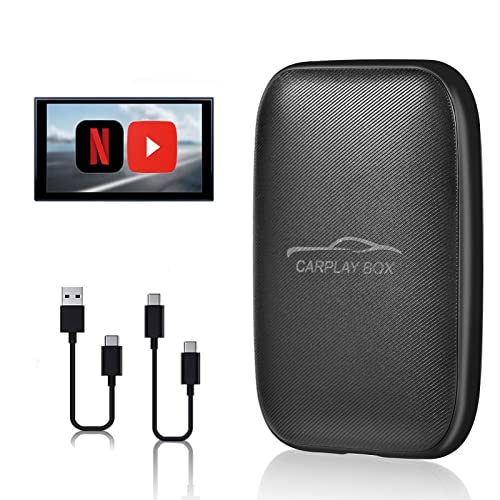 5.0 Carplay Wireless Adapter with Netflix/YouTube, Support TF Card Wireless CarPlay and Android Auto, CarPlay AI Box Adapter, The Magic Box 2023 USB Dongle Auto Connect for Factory Wired CarPlay Cars
