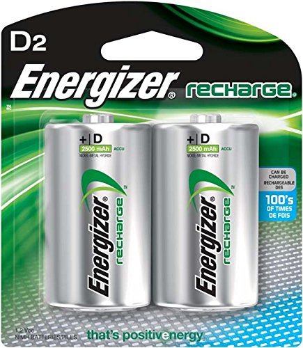 Energizer Rechargeable Batteries, D, 2-Count (Pack of 3 (2 ct each))