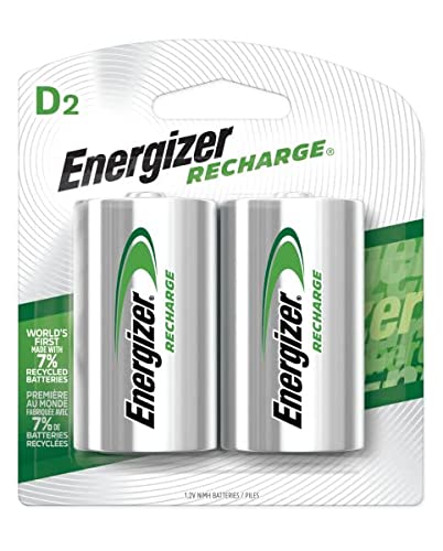 Energizer Recharge Universal D Rechargeable Batteries, 2-Count