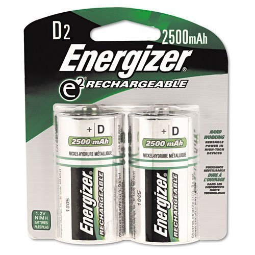 Energizer NH50BP-2 Rechargeable D Cell Batteries, NIMH D Battery (2 Count) NH95BP-2, 0.75" Height, 3.25" Width