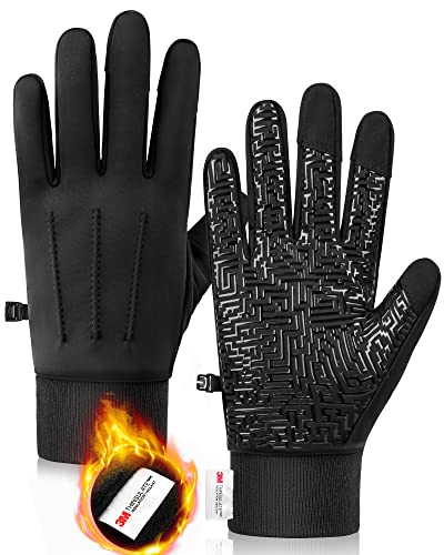 MUTKIS Winter Gloves Men Touchscreen Waterproof Windproof, Gloves for Men Women Cold Weather with Warm Thinsulate Lined, Mens Gloves Thin Thermal Running Driving Cycling Working Hiking