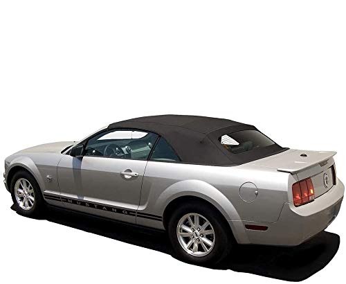 AutoBerry: Ford Mustang Convertible Top (2005-2014) Complete Factory Style Heated Glass Window in Sailcloth Vinyl Black