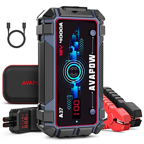 AVAPOW Car Battery Jump Starter 4000A Peak 26800mAh,12V Portable Jumpstart Box for Up to 10L Gas 10L Diesel Engine with Booster Function,PD 60W Fast Charging Lithium Jump Starters Charger Pack