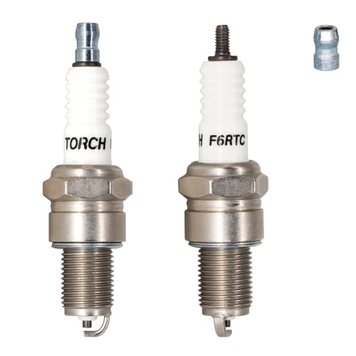 PK2 TORCH F6RTC Spark Plug Replace for NGK 7131 BPR6ES Spark Plug, for Bosch WR6DC WR7DC Spark Plug, for Champion RN9YC RN10YC Spark Plug,for Denso W20EPR-U Spark Plug,for MTD 951-10292/751-10292,OEM