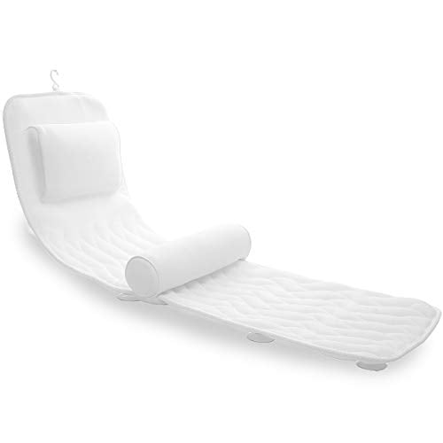 AEROiVi Full Body Bath Pillow with Lumbar Pillow Bathtub Cushion with 14 Suction Cups 3D Air Mesh Fit Any Tub