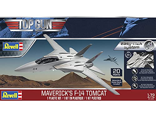 Revell Easy-Click 85-1268 Top Gun Maverick's F-14 Tomcat 1:72 Scale 20-Piece Skill Level 2 Model Building Airplane Kit