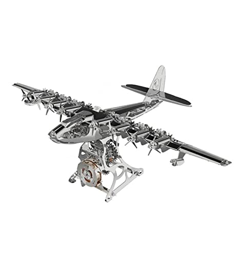 Model Airplane Kit with Tool kit- DIY Scale Model - 3D Model kit Heavenly Hercules - Moving Wind-Up Airplane Model | 3D Puzzle for Adults - Metal DIY Kit | Metal Model Collectible | DIY Construction