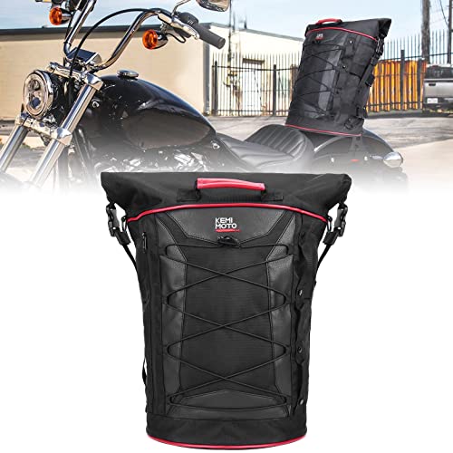 kemimoto Motorcycle Expandable Sissy Bar Bag Backrest Luggage Bag, Waterproof Tail Bag Large Capacity 30L Travel Backpack for Sportster Softail Dyna Touring 1984-2019 2020 2021 2022