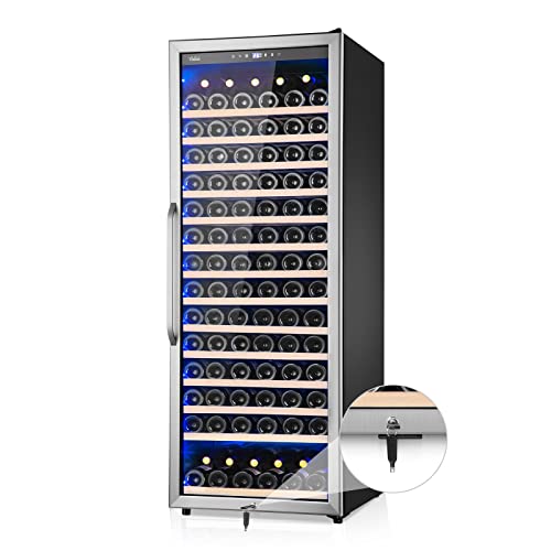 Wine Cooler Refrigerator, Velieta 179 Bottles Professional Wine Cellars with Powerful Compressor,Quiet Operation and Elegant Design for The Wine Enthusiast, silver, 23.5inches27.2inchesx62.9inches