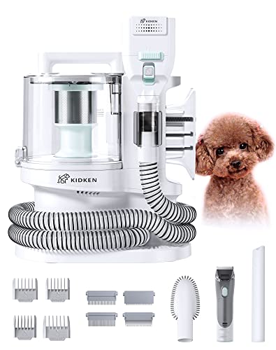 Kidken Pet Grooming Kit Vacuum, Low Noise Electric Clippers Vacuum, 3.3L Large dust Box Grooming Tools, Dog Grooming Kit & Vacuum with 3 Level Powerful Suctionor for Dogs Cats Animals