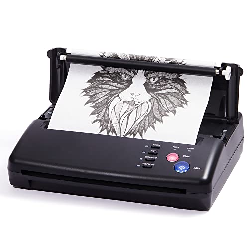 Tattoer Tattoo Transfer Stencil Printer Machine Thermal Copier Printer for Tattoo Stencils Tattoo Stencil Printer Transfer Machine for Tattooing Tattoo kit Tattoo Machine with 10PCS Paper,New Version