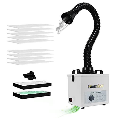 FumeClear Solder Fume Extractor Multilayer Filtration (12 PCS Filter) 100W Strong Suction Welding Fume Extractor For Laser Welding Solder Smoke Absorber Eyelashes Extension
