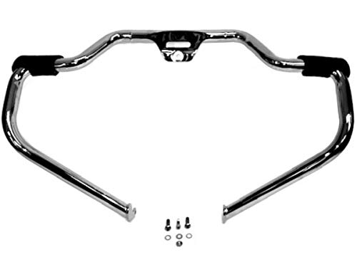 Harley Davidson Chrome Mustache Engine Guard Highway BAR Crash Bars SOFTAIL ref# 49000140 2018-2023 Fat BOY Street BOB Breakout Deluxe Low Rider S Slim Sport Glide Heritage Classic Rubber Foot Rests