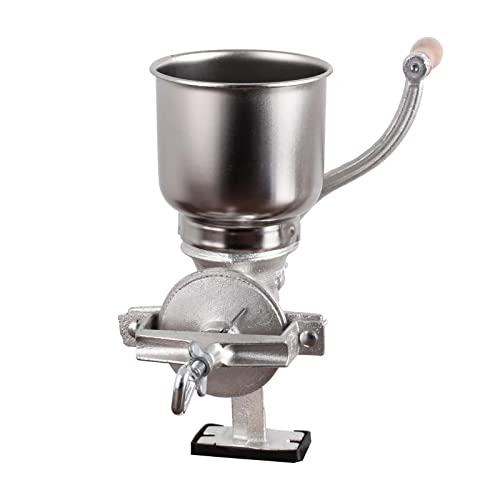 High Hopper Grain Mill Cast Iron Grain Grinder Manual Coffee Grinder Heavy Duty Food Mill with Shild and Clamp for Nuts Flour Corn and Wheat