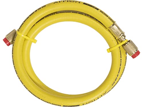Appion MH380004AAY - 3/8' Dia. Hose, 4-foot, 1/4'FL to 1/4'FL, Yellow