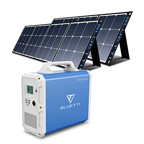 BLUETTI EB240 Portable Power Station 2400Wh with 2pcs Solar Panel 120W, Lithium Backup Battery Solar Generator for Home Emergency, 1000W AC Outlet , MPPT, Foldable Solar Panel Bundle, Indoor & Outdoor Power Alternative