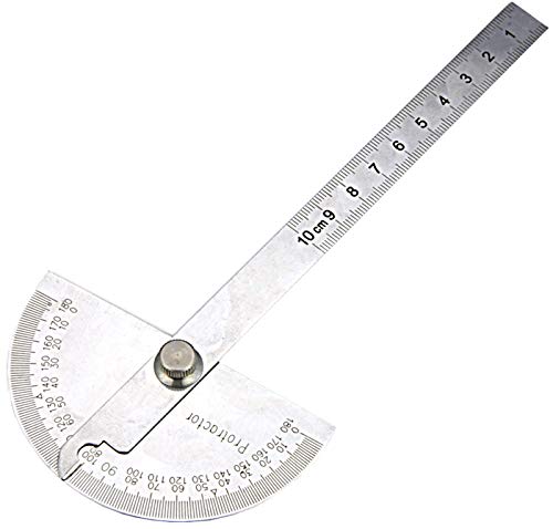 Nortools 0-180 Round Head Protractor - Angle Finder Craftsman Ruler Machinist Tool (Stainless Steel)