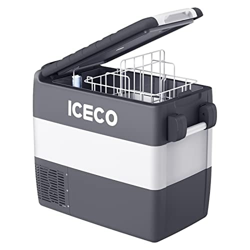 ICECO JP50 Portable Refrigerator Fridge Freezer, 12V Cooler Refrigerator, 50 Liters Compact Refrigerator with Secop Compressor, for Car & Home Use, 050, DC 12/24V, AC 110/240V