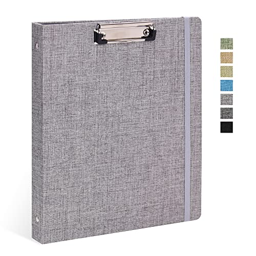 Vienrose 3 Ring Binder for 8.5 x 11 Inch Paper 1 Inch Round Rings Binder with Linen Durable Binders with Interior Pockets for School Office Home