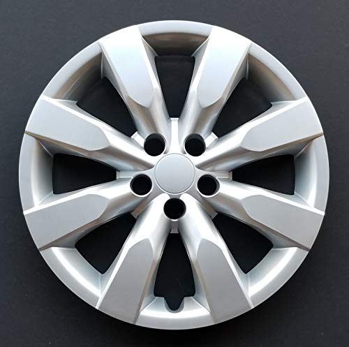 One New Wheel Cover Hubcap Fits 2014-2018 Toyota Corolla; 16 Inch; 8 Spoke; Silver Color; Plastic; Standard Leg