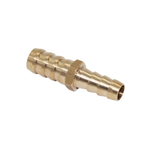 Joywayus 3/8" to 1/2" Reducer ID Hose Barb Splicer, Hex Union Fitting Intersection/Split Brass Water/Fuel/Air