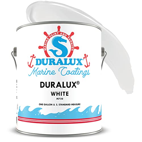 DURALUX Marine Enamel, White, 1 Gallon, Topside Paint for Boats and Other Onshore or Offshore Marine Maintenance Applications, Adheres to Steel, Metal, Wood, Fiberglass & Aluminum