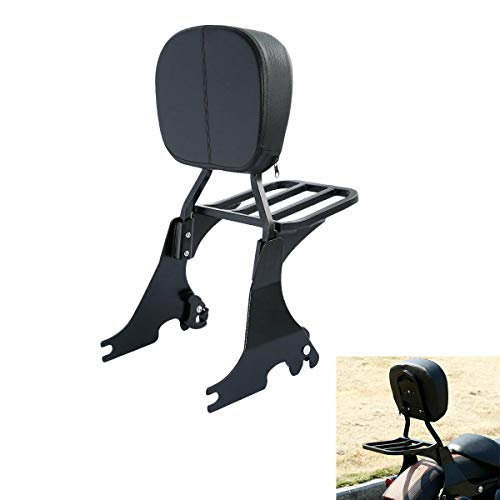 TCMT Low Sissy Bar Backrest & Luggage Rack Fits For Harley Sportster 883 XL883 2004-2022 SuperLow 2011-2019 1200T XL1200T 2014-2017 Sportster XL1200L 2006-2011 Forty Eight XL1200X 2010-2022