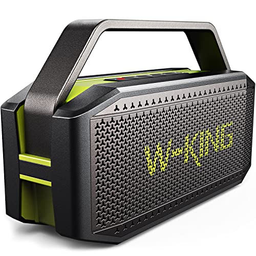 Bluetooth Speakers, W-KING 60W Loud Portable Wireless Bluetooth Speaker with Subwoofer, IPX6 Waterproof Speakers, Outdoor Powerful Stereo Speaker with Rich Bass, Power Bank/V5.0/40H/TF Card/AUX/EQ/NFC