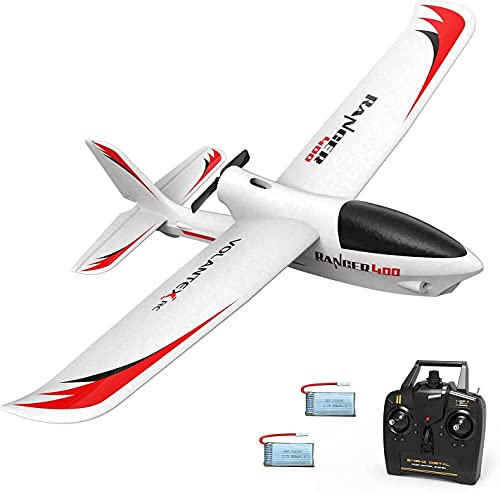 VOLANTEXRC Ranger 400 One Key Remote Control Airplane with Xpilot Stabilization, Gyroscope, 3 Level Control, and Lightweight Design, Red and White