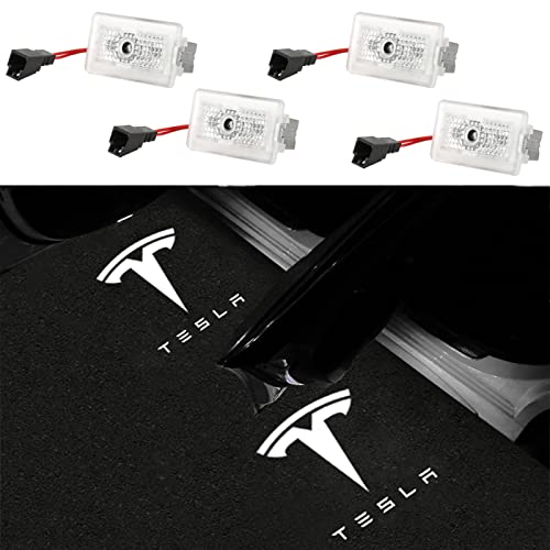 Carwiner Puddle Lights Compatible with Tesla Model 3/Y/S/X Projector Door Step Light Accessories Interior Lights