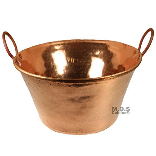 Cazo De Cobre Para Carnitas Large 13" Heavy Duty Gauge Copper 100% Made Mexico