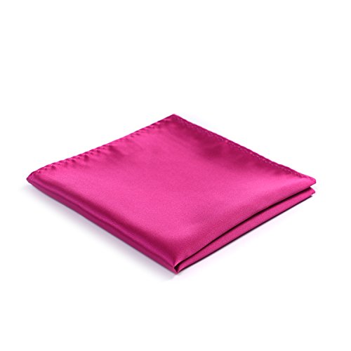 Fortunatever Mens Solid Satin Pocket Square(Hot Pink)