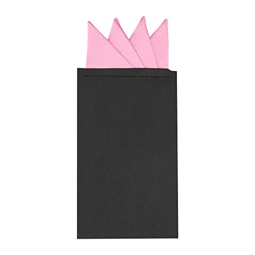 Allegra K Men's Pre-Folded Pocket Squares on Card Solid Triangles Suit Handkerchief One Size Pink