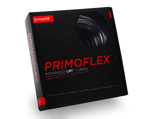 PrimoChill PrimoFlex LRT Custom Watercooling Flexible Tubing -1/2in.ID x 3/4in.OD, 10 feet Bundled with System Prep and Coolant, Made with Premium Materials, Proudly Made in the USA - Crystal Clear