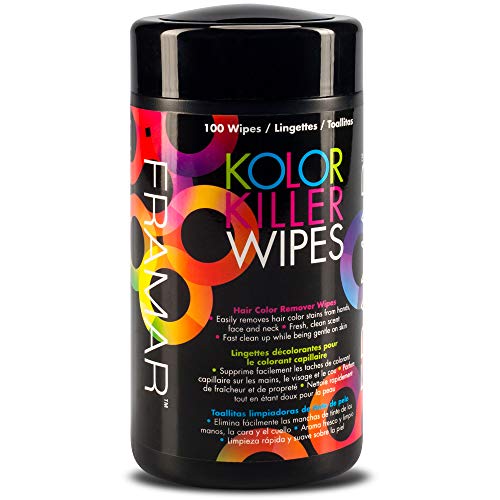 Framar Kolor Killer Wipes  Hair Dye Remover, Hair Color Remover  Wipes Dispenser of 100